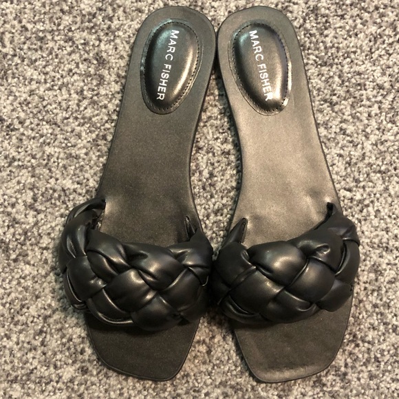 Marc Fisher Shoes Marc Fisher Womens Black Braided Sandals Size